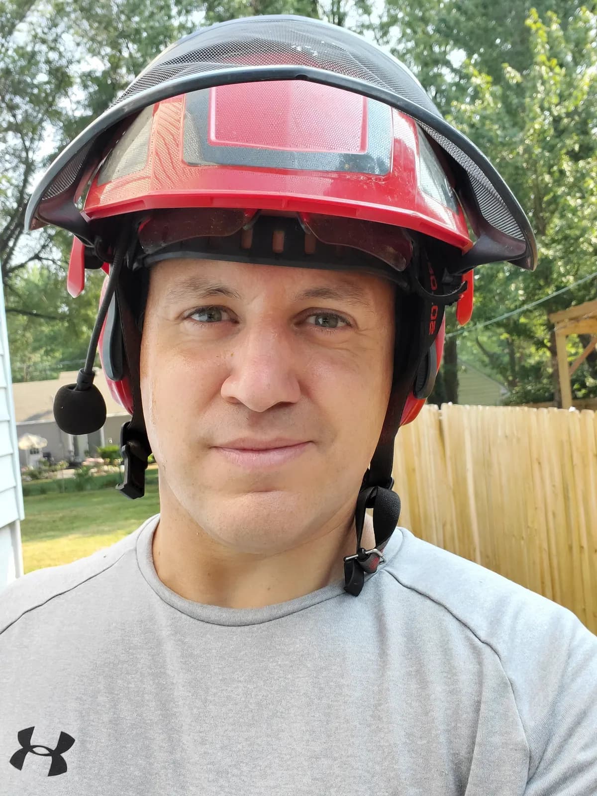 Matt Altrich in his work helmet